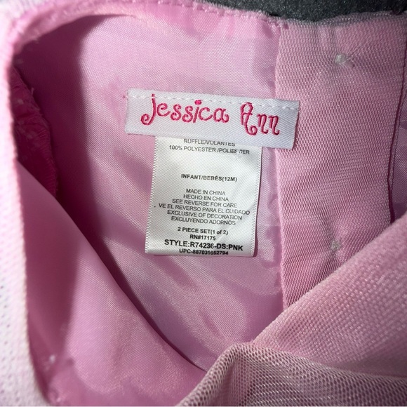 Jessica Ann Pink Baby Dress Infant 12 months - Picture 3 of 10